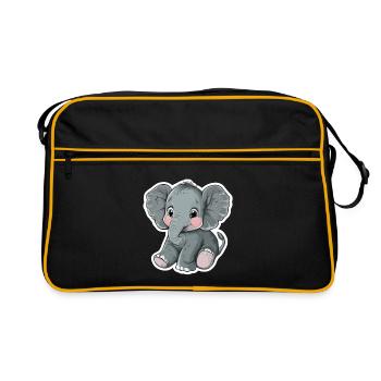 Éléphant - Sac Retro - noir/or - Devant
