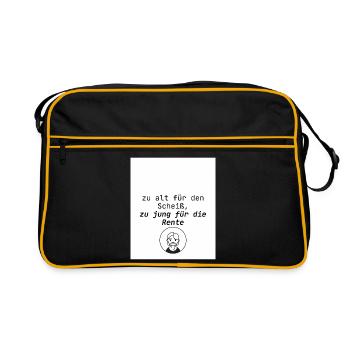 Citation humoristique pour les jeunes retraités - Sac Retro - noir/or - Devant