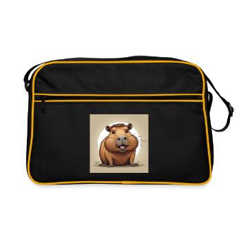 Mascotte mignonne de rongeurs pour t-shirt - Sac Retro - noir/or - Devant