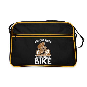 Bigfoot Mountain Bike Adventure Funny Outdoor Gift - Retro Bag - black/gold - Front