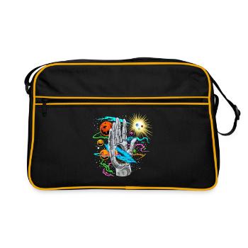 Cosmic Hand with Planetary Orbits - Retro Bag - black/gold - Front