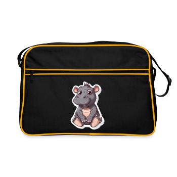 Hippopotame - Sac Retro - noir/or - Devant