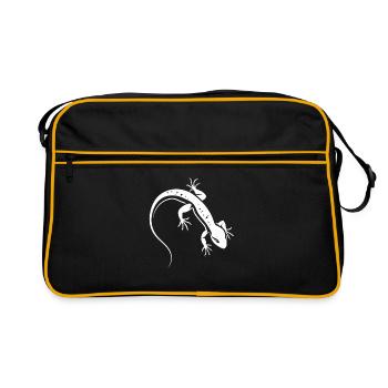 Lizard Silhouette Contrasting Salamander - Retro Bag - black/gold - Front