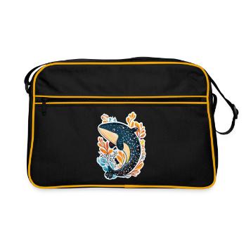 Wal - Retro Tasche - Schwarz/Gold - Vorne