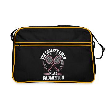 Conception de fille de badminton - Sac Retro - noir/or - Devant