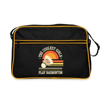 The Coolest Girl Badminton Design - Retro Tasche - Schwarz/Gold - Vorne