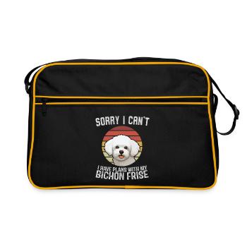 Désolé, je ne peux pas Bichon frisé Chemise - Sac Retro - noir/or - Devant