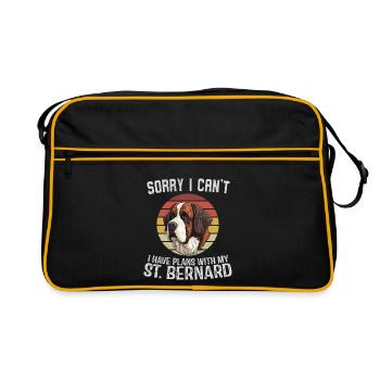 Conception humoristique de t-shirt pour chien de Saint-Bernard - Sac Retro - noir/or - Devant