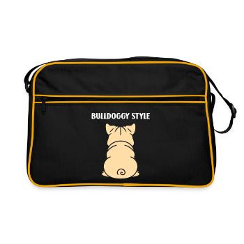 Bulldog Design Stylized bulldog - Retro Bag - black/gold - Front