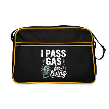 Motivierende Pflegekraft Grafik - Retro Tasche - Schwarz/Gold - Vorne