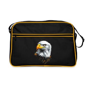 Adler Weißkopfseeadler Steinadler Seeadler Eagle - Retro Tasche - Schwarz/Gold - Vorne