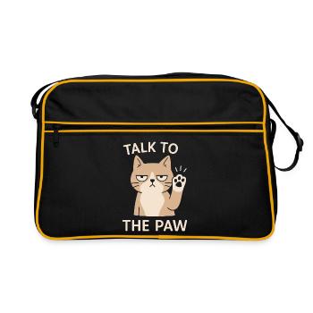 Funny Cat Talk To The Paw Cat Holder - Retro Bag - black/gold - Front