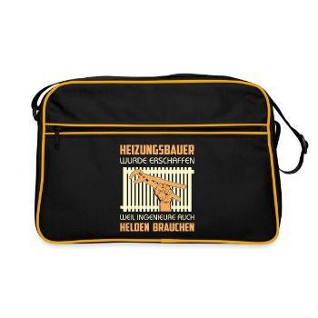 Heating Engineer Heating Construction Plumber Plumber - Retro Bag - black/gold - Front
