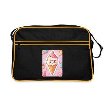 Eiscreme - Retro Tasche - Schwarz/Gold - Vorne
