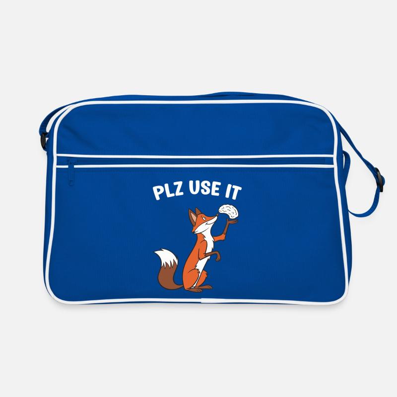 A funny fox with the brain plz use it Retro Bag