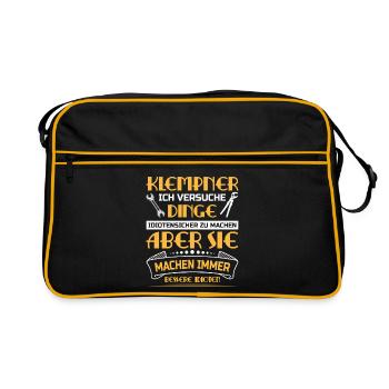 Heating Engineer Heating Construction Plumber Plumber - Retro Bag - black/gold - Front