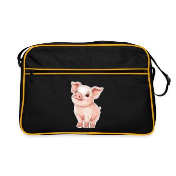 Pig Piglet - Retro Bag - black/gold - Front