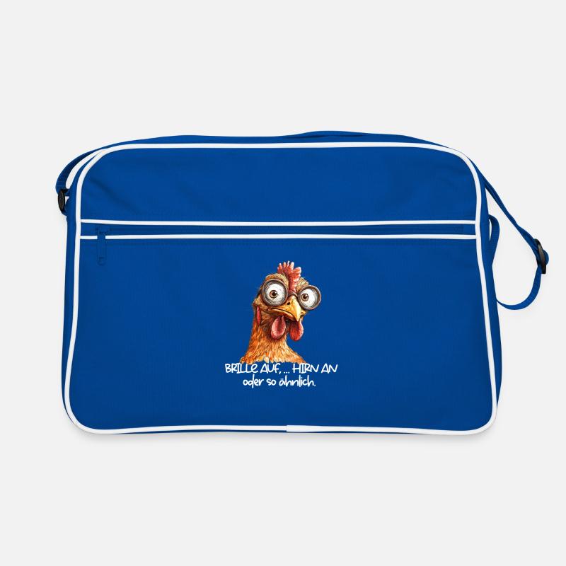 Glasses on brain or something like that funny chicken Retro Bag