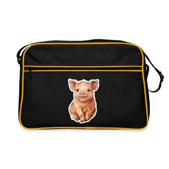 Pig Piglet - Retro Bag - black/gold - Front