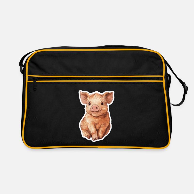Schwein Ferkel Retro Tasche