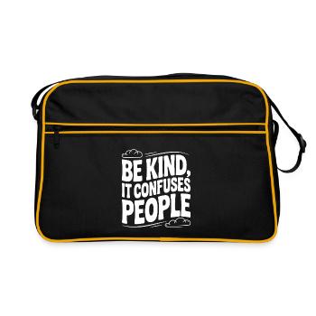 Be Kind It Confuses People - Retro Bag - black/gold - Front