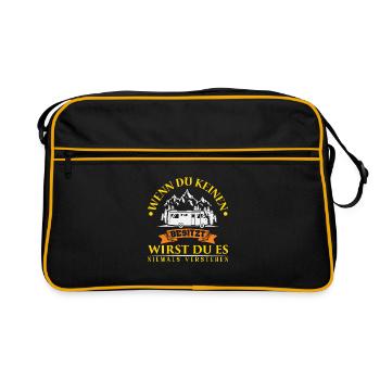 Camper Camping Caravan Saying - Retro Bag - black/gold - Front