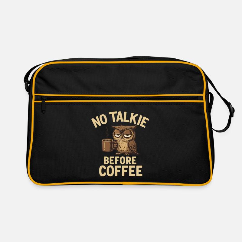 Eulen mit Kaffeetasse und Statement Retro Tasche