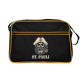 St.Pauli Kiez Hamburg Totenkopf Sankt Pauli - Sac Retro - noir/or - Devant