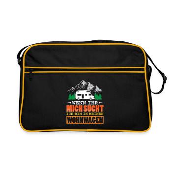 Camper Camping Caravan Saying - Retro Bag - black/gold - Front