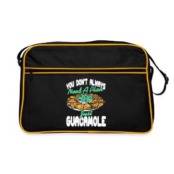 Je sais que le guacamole est extra drôle avocat citation mème - Sac Retro - noir/or - Devant
