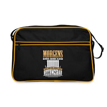 Heating Engineer Heating Construction Plumber Plumber - Retro Bag - black/gold - Front