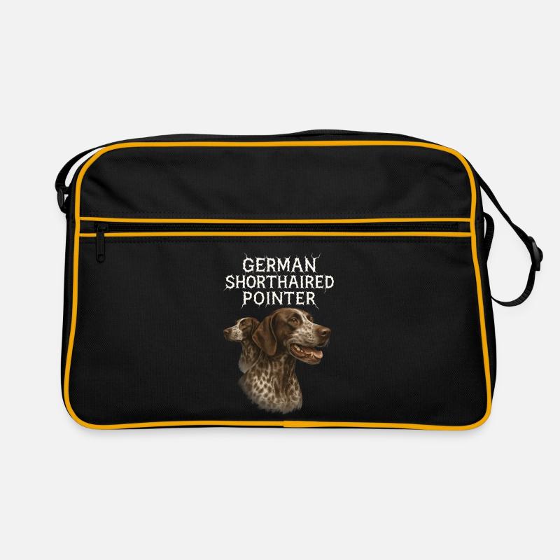 German Shorthaired Pointer - Retro Tasche - Schwarz/Gold