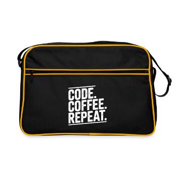 Code Coffee Repeat - Retro Bag - black/gold - Front
