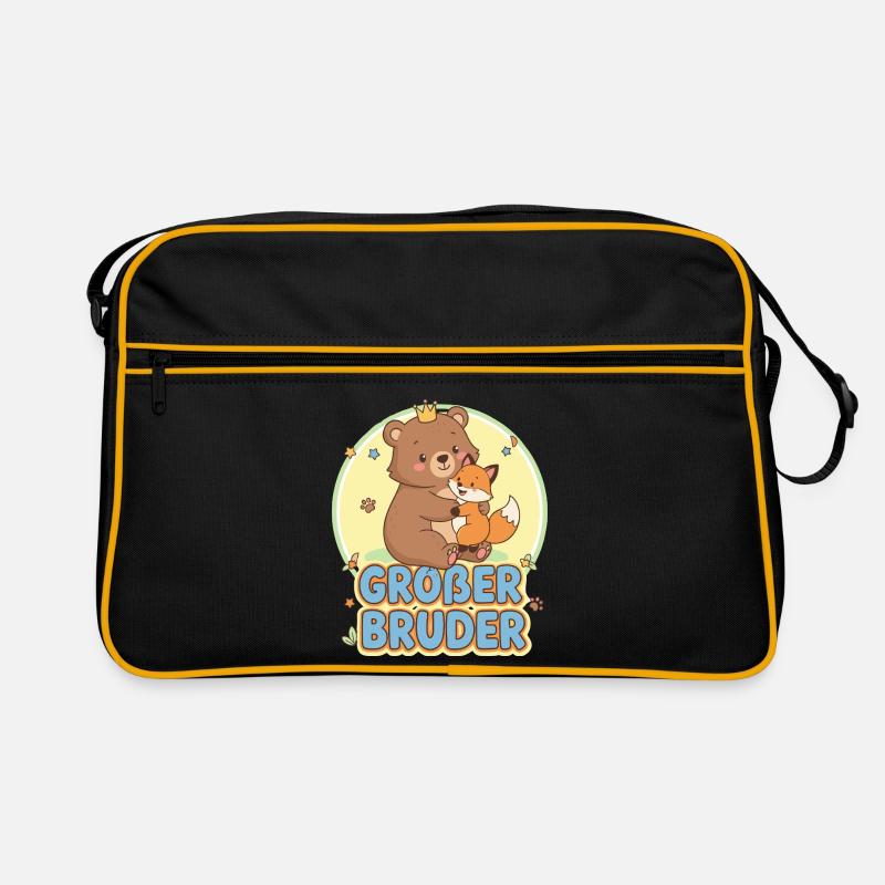 Conception mignonne d’ours et de frère renard Sac Retro