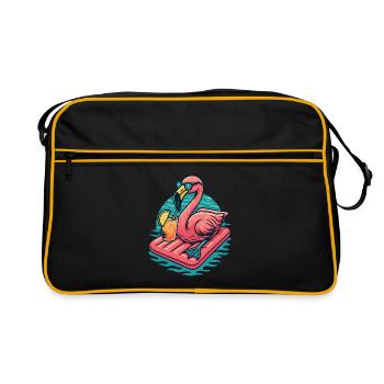 Flamingo Beach Lounging Vibe - Retro Bag - black/gold - Front