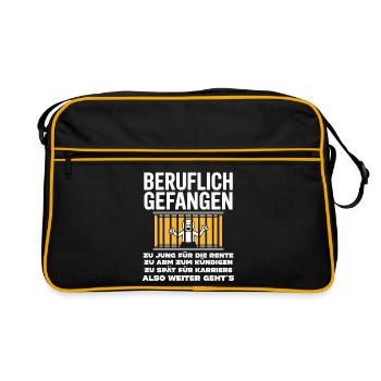 Bureau et collègues de travail Travailleurs Travail amusant - Sac Retro - noir/or - Devant