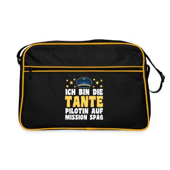 Nièce motif familial - Sac Retro - noir/or - Devant