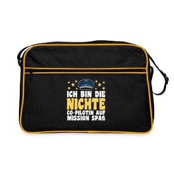 Motif familial neveu - Sac Retro - noir/or - Devant