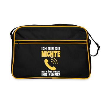 Nièce motif familial - Sac Retro - noir/or - Devant