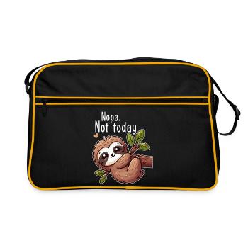 Sloth Lazy Day Nope Not Today - Sac Retro - noir/or - Devant