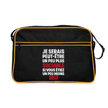 I might be more sociable if you were - Retro Bag - black/gold - Front