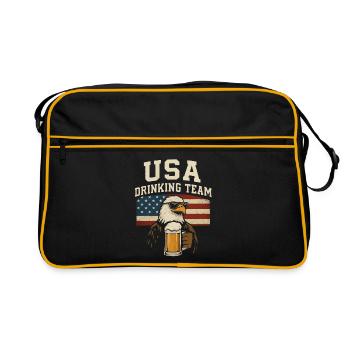 USA Trinker-Team - Retro Tasche - Schwarz/Gold - Vorne