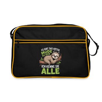 There are 365 ways to be tired I know them all - Retro Bag - black/gold - Front