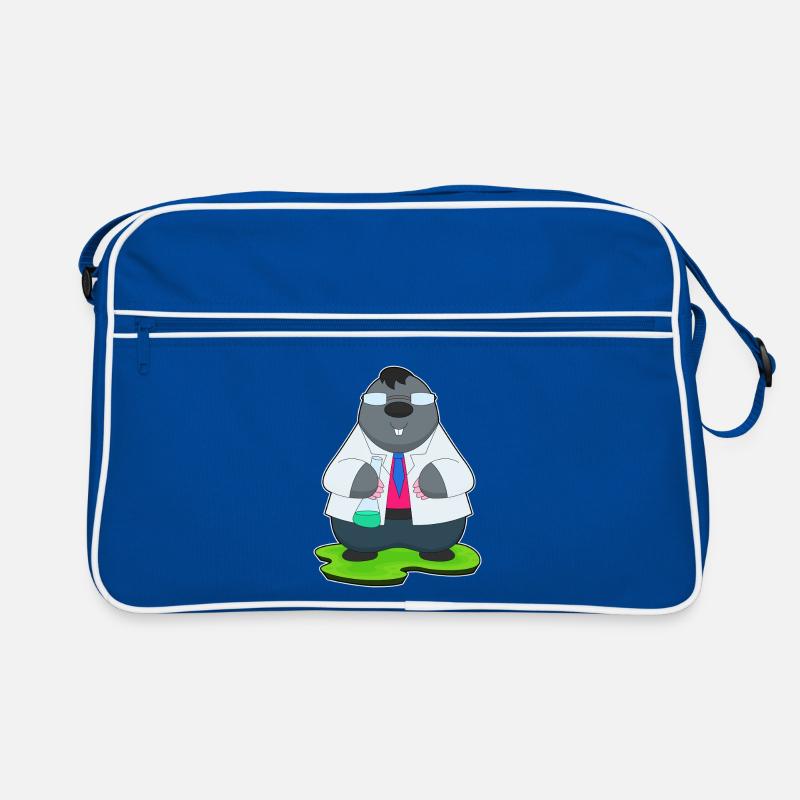 Mole Scientist Test Tube Laboratory Retro Bag