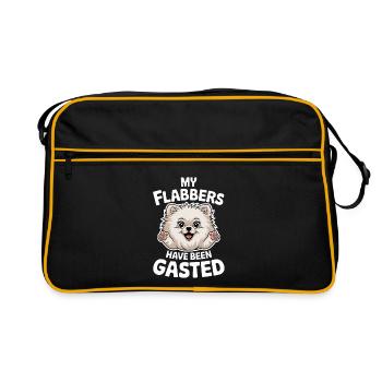  My Flabbers Have Been Gasted Pomeranian Hund Meme - Retro Tasche - Schwarz/Gold - Vorne