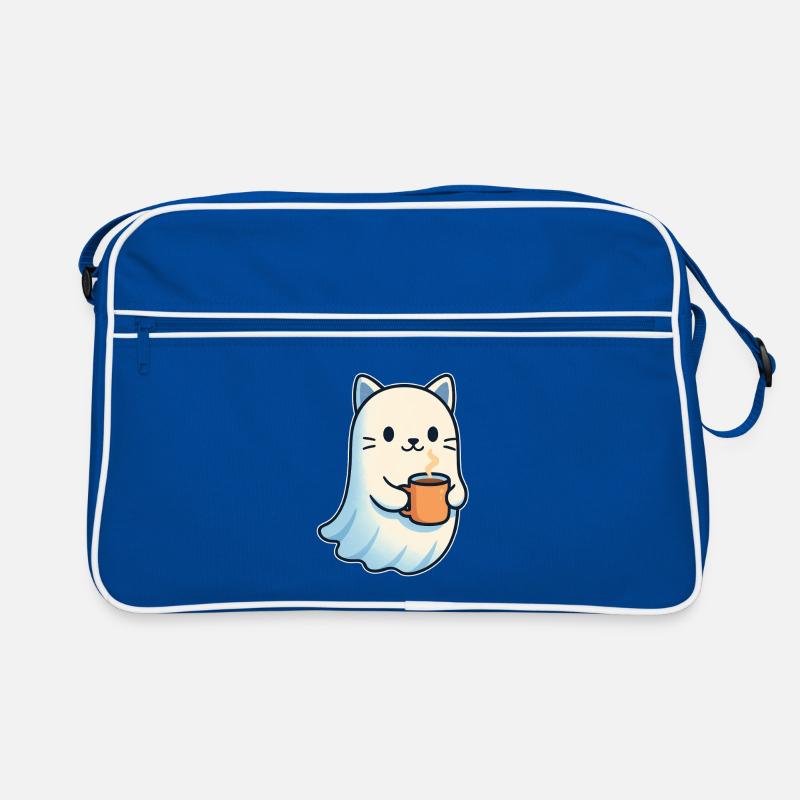 Coffee Ghost Cat with Mug Retro Bag