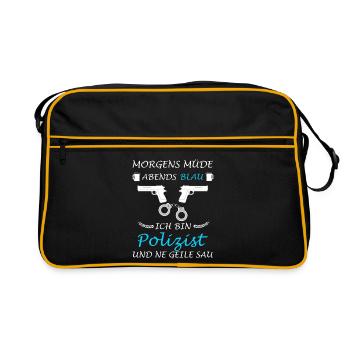 Policeman Policeman Police Officer Cop Funny - Retro Bag - black/gold - Front