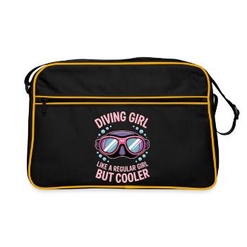Diving Saying Girl Funny Diving Gift - Retro Bag - black/gold - Front