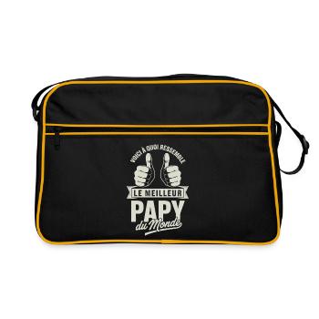 So sieht der beste Opa der Welt aus - Retro Tasche - Schwarz/Gold - Vorne