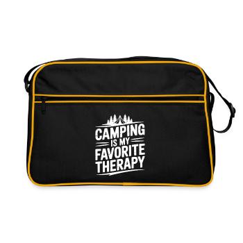 Camping Is My Favorite Therapy - Retro Bag - black/gold - Front